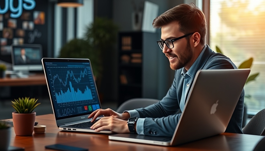 Entrepreneur analyzing sales strategy on laptop screen