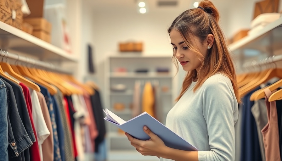Young woman in a small boutique examining clothes, startup tips