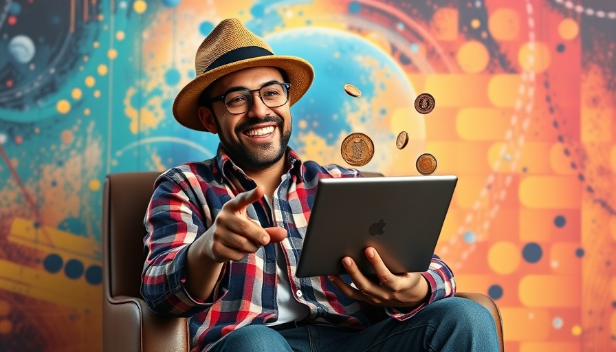 Using LinkedIn for business growth represented by a collage of a smiling man, laptop, and wallet.