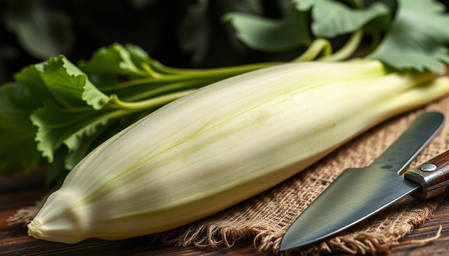 Fresh green kohlrabi on burlap with rustic knife, healthy unique vegetables.