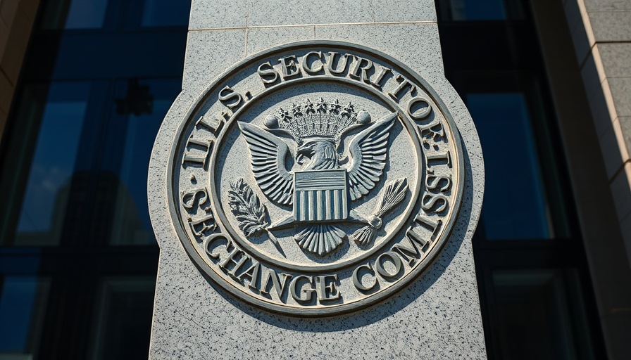 U.S. Securities and Exchange Commission emblem on building facade.