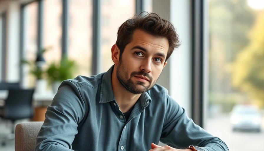 Pensive man in office, illustrating the impact of tariffs on business