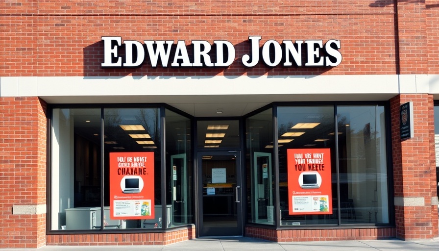 Edward Jones office with promotional posters displayed.