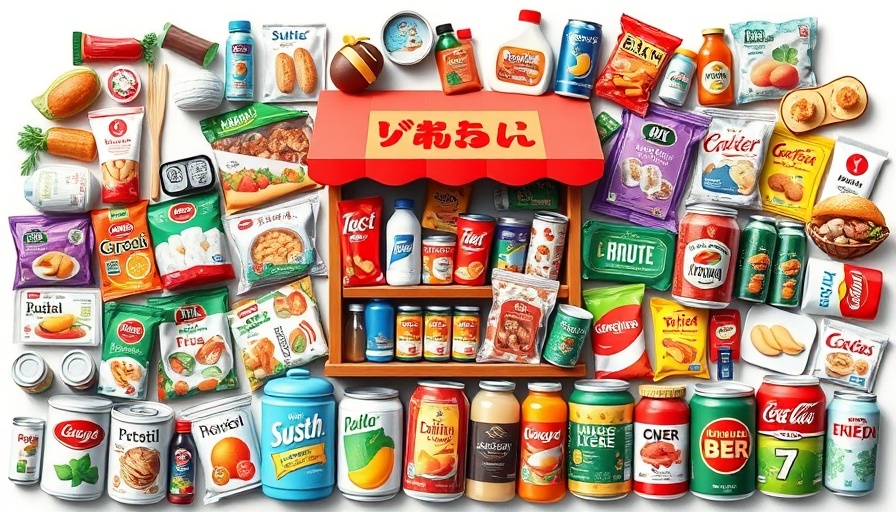 Collage of global products illustrating global business expansion.