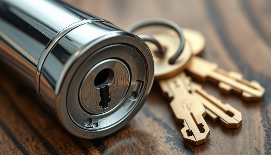 Close-up of lock cylinder and keys signifying emergency locksmith services.