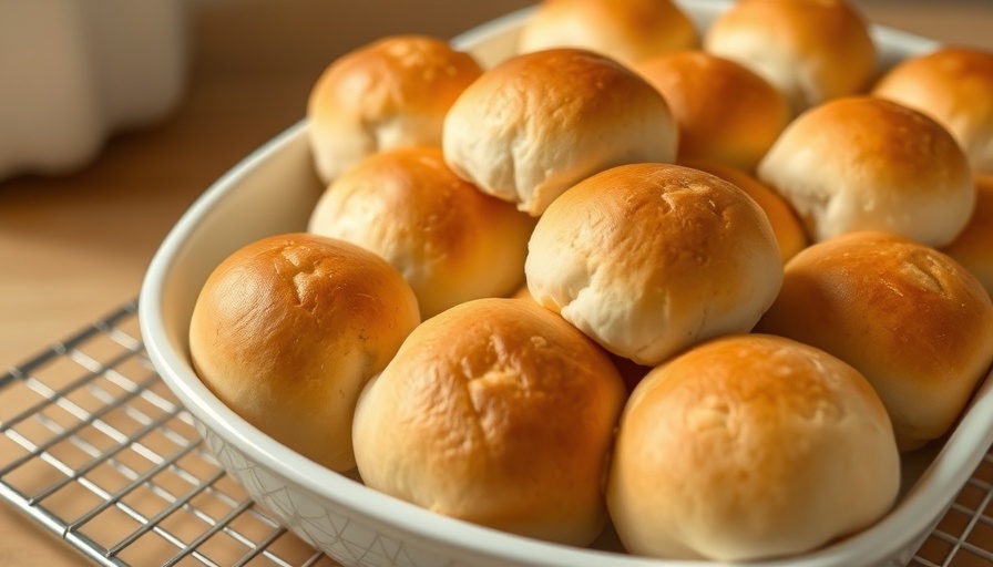 Fluffy round dinner rolls in a white dish, no-fail soft dinner rolls