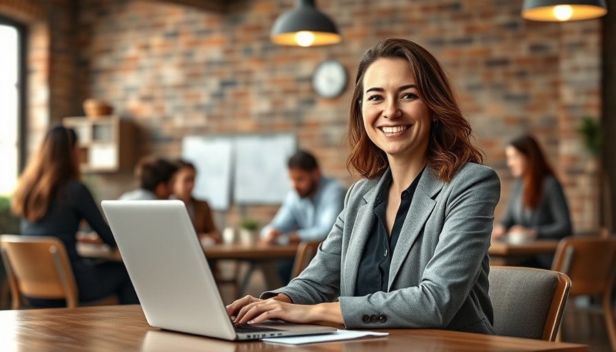 Confident businesswoman smiling while team collaborates, essential steps to start a business.