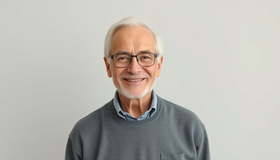 Smiling elderly man posing, related to wealth management acquisitions.
