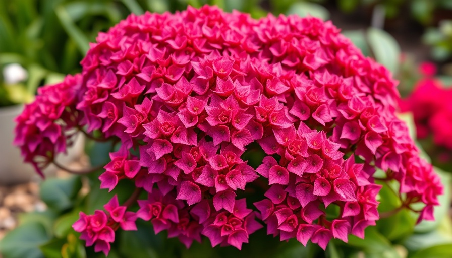 'Purple Emperor' Sedum in bloom with vivid red hues