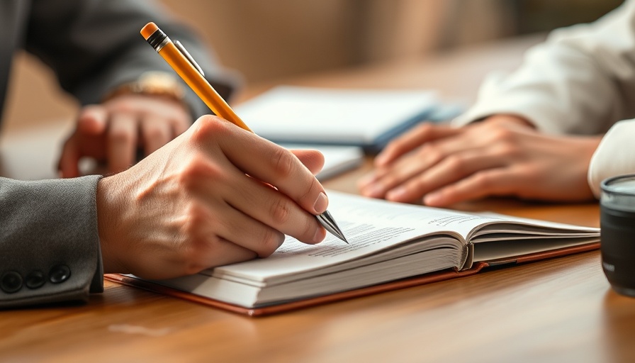 Close-up of hands writing in a notebook during a meeting, capturing the importance of meeting minutes for teams.
