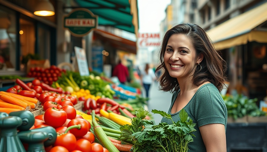 Woman shopping for fresh produce at market - recession-proof your grocery budget.