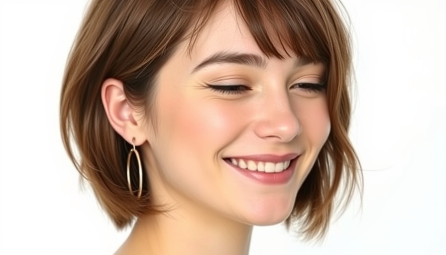 Young woman smiling softly in a neutral background
