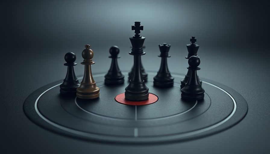 Strategic planning with chess pawns on target, symbolizing sales team success.