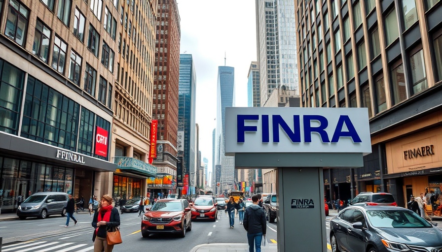 FINRA office sign in a busy city street, reflecting rule changes context.