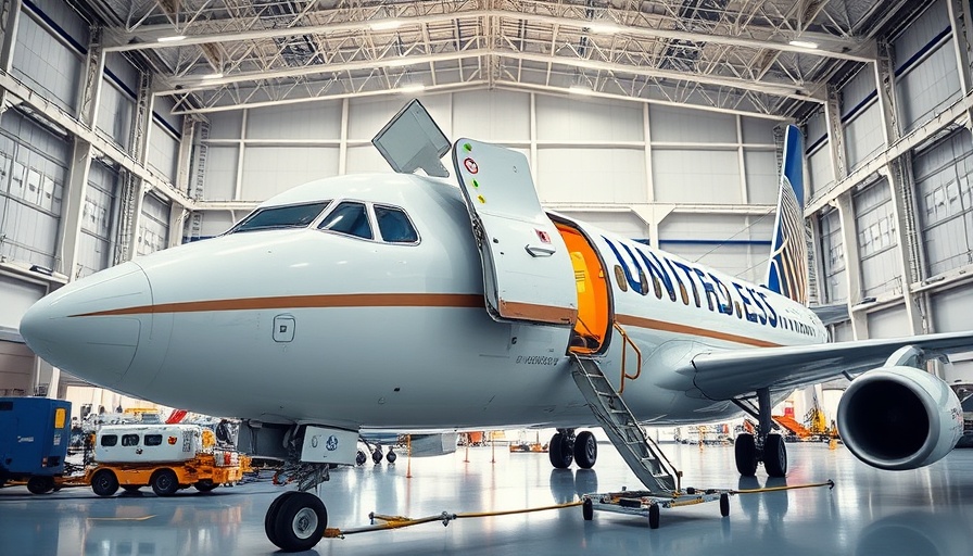 Starlink Wi-Fi for Business Travelers on United Express plane in hangar.