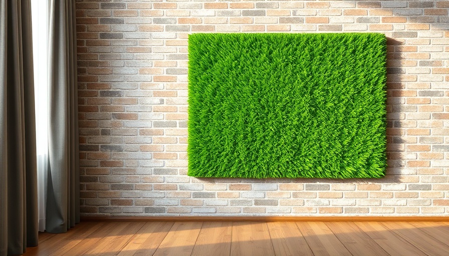 Artificial grass wall installation in modern room