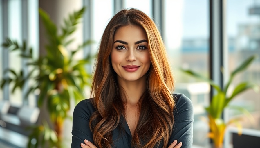 Confident woman in office setting on magazine cover, build authentic connections.