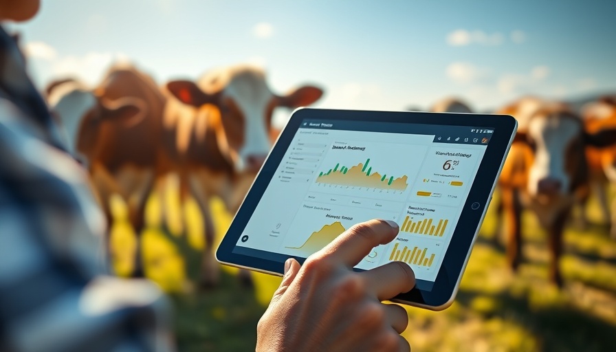 Modern technology improving livestock farming with tablet monitoring