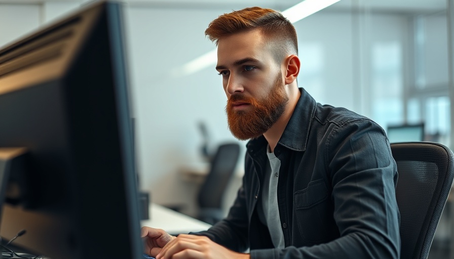 Thoughtful man in office working on sales forecasting strategies.