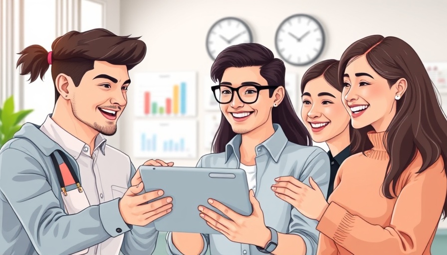 Cartoon of Generation Z in workplace highlighting collaboration.