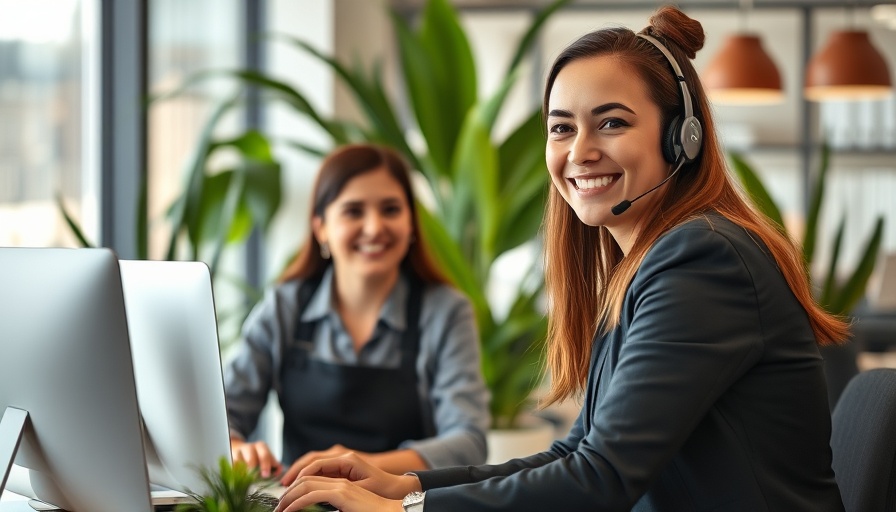 Customer service tips for small businesses: friendly representative assisting.
