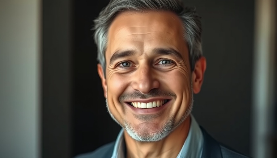 Smiling middle-aged man contributing to automation