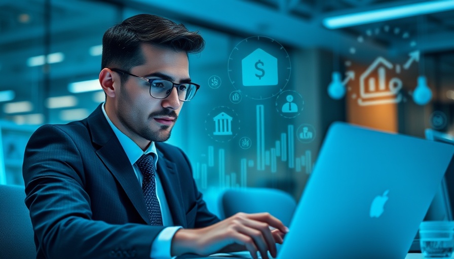 Business hand interacting with financial graph hologram on laptop.