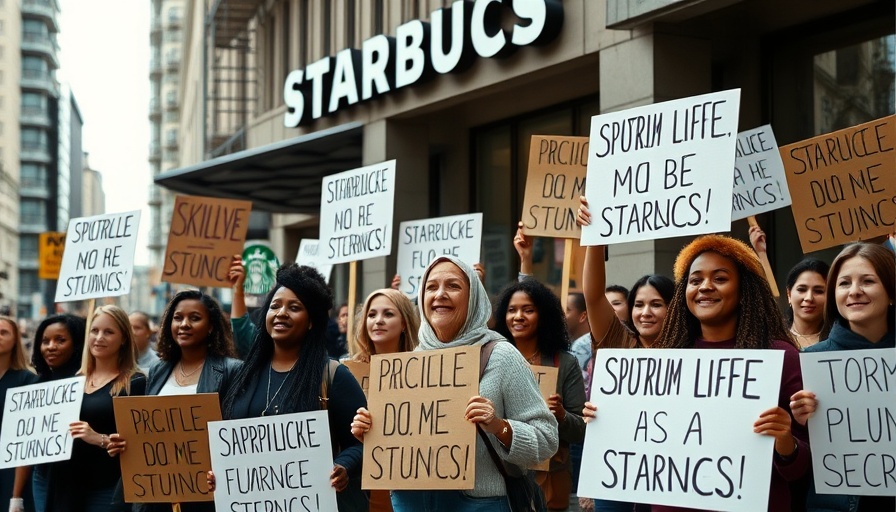 Protesters at Starbucks demonstrating dress code policies.