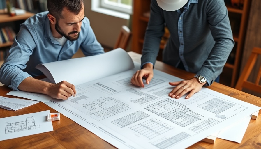 Architects reviewing plans for planning permission for loft conversion.