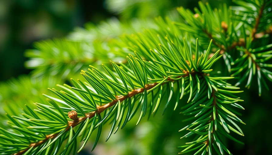 Close-up of Japanese Black Pine needles in a garden setting.