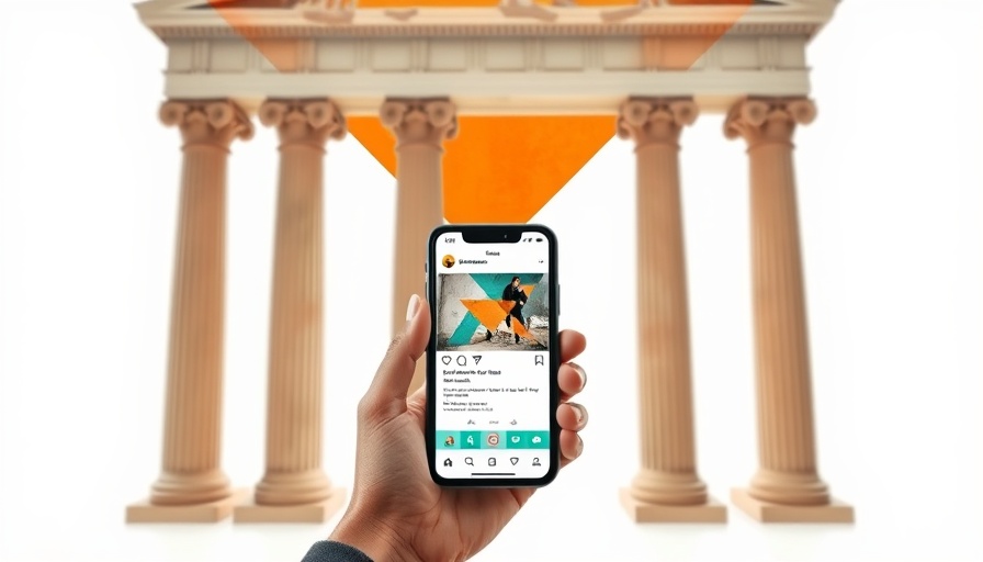 Modern graphic art featuring content pillars and social media.