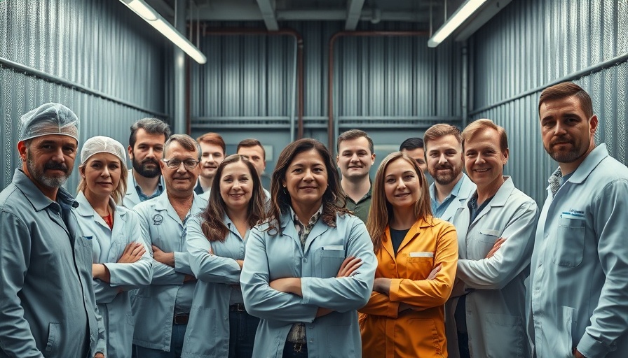 Team of experts in front of hypersonic vehicle in industrial setting.