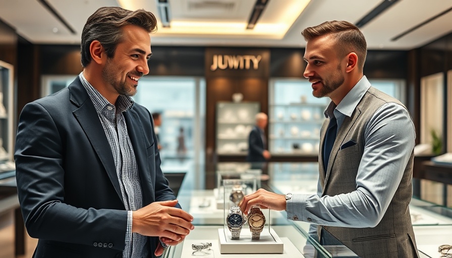 Professional expert advising customer in jewelry store on how to sell gold for cash.