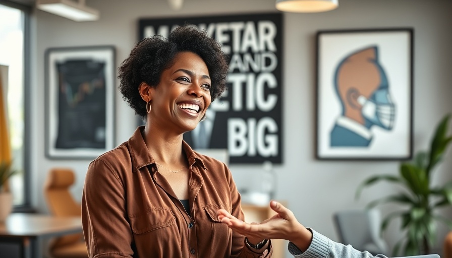 Confident woman discussing Hiring Strategies for Success in an office.