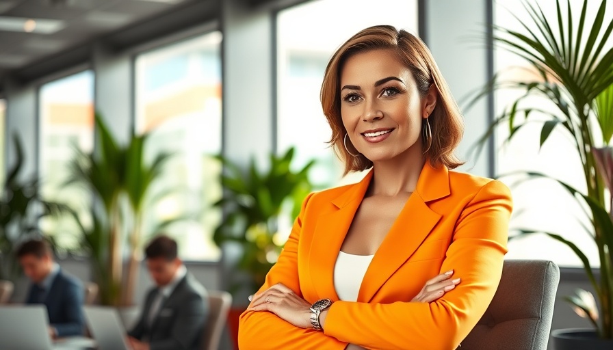 Confident businesswoman in bright setting, delivering bad news to your team.