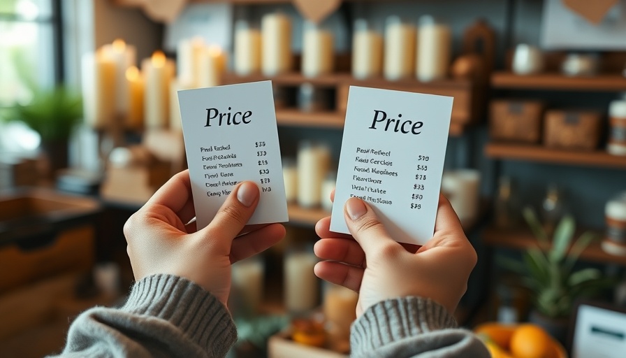 Close-up hands with price cards, showcasing success in niche industries.