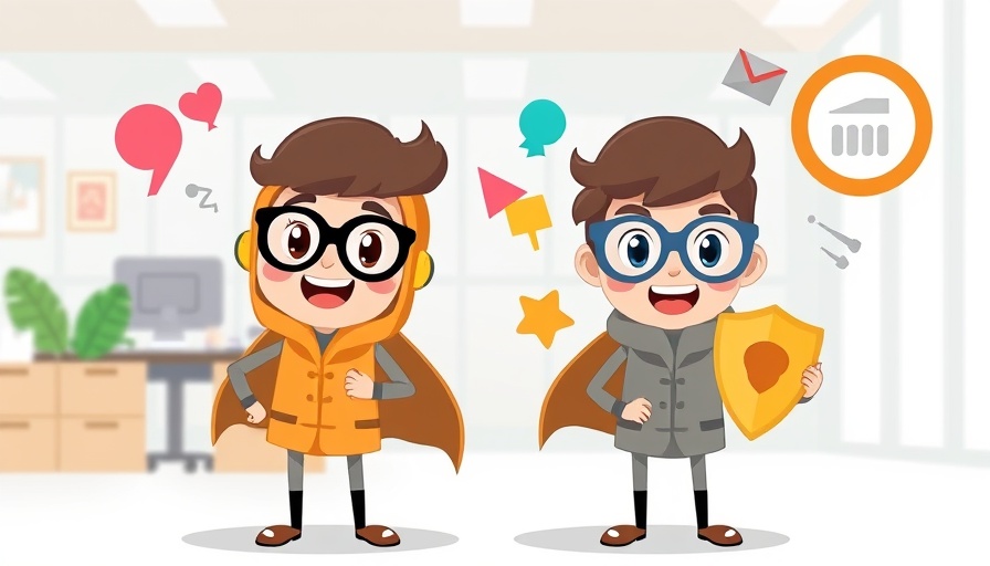 Cartoon characters depicting IP protection for small businesses.