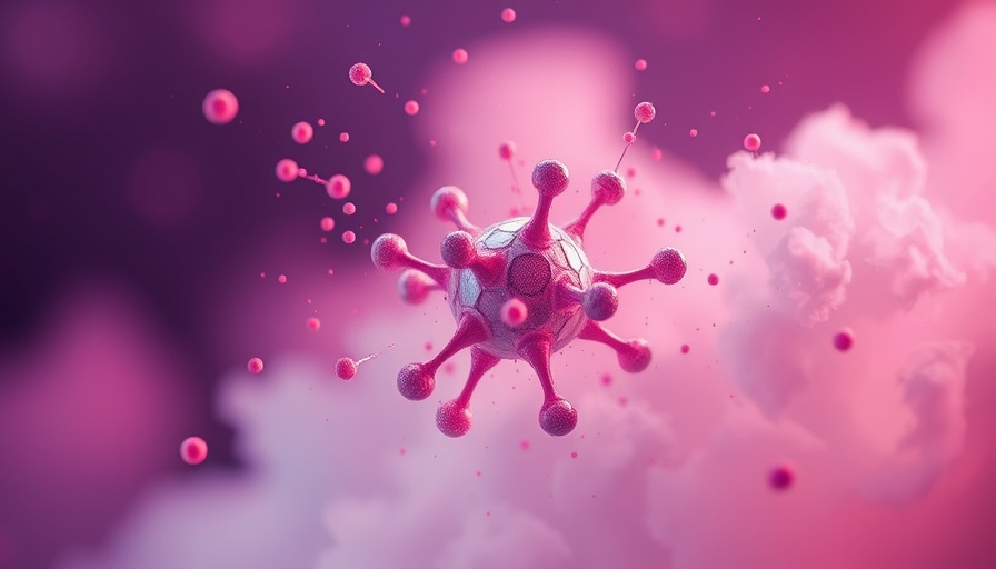 Biotech growth concept with vibrant molecular structure.