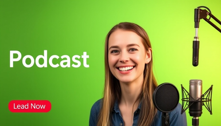 Podcast poster for innovator interview on sustainability with vintage mic.