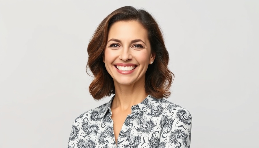 Smiling woman in a blouse for concept testing for new products