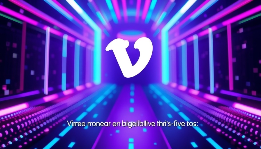 Stylized illustration about Vimeo Monetization Eligibility on a futuristic background.