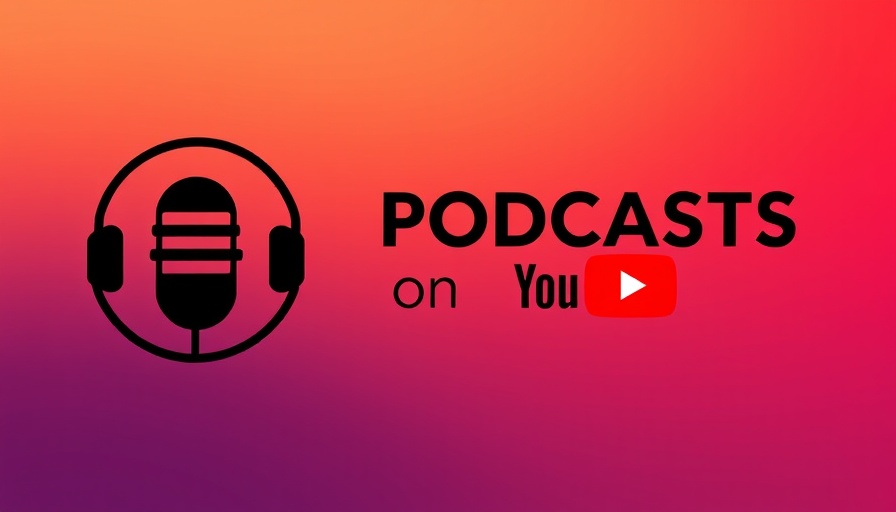 Maximize Podcast Engagement on YouTube graphic with icons and gradient background.
