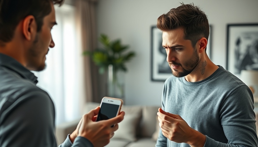 Couple facing dating advice pitfalls with smartphone tension