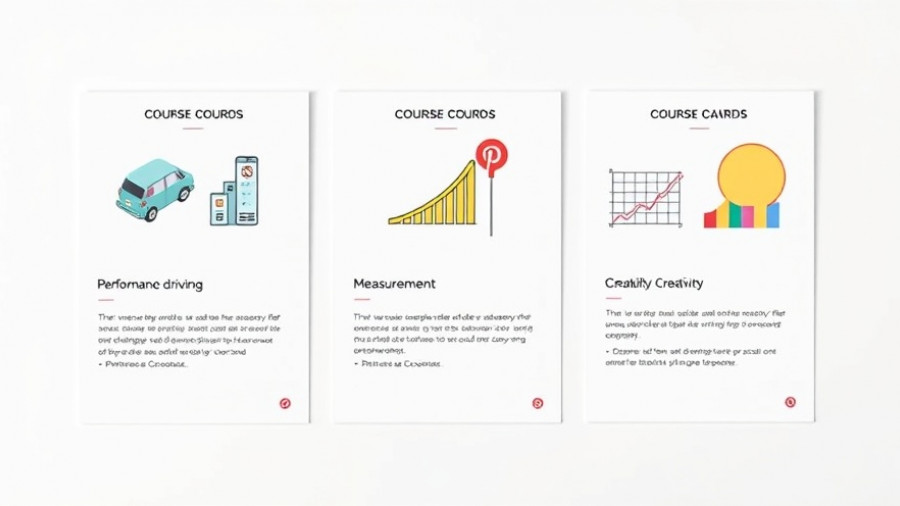 Pinterest Academy courses display cards showcasing various topics.