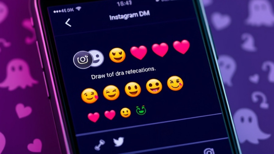 Colorful Instagram DM with drawing feature and emojis on a purple background.
