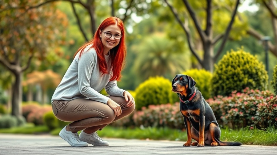 Guide Dogs for Blind Youth Employment: Young woman with guide dog outdoors.
