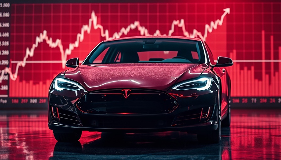 Damaged Tesla car representing stock crash implications.