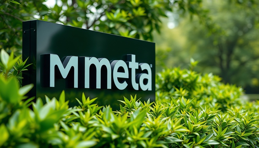 Meta company sign with logo and address, outdoor setting.