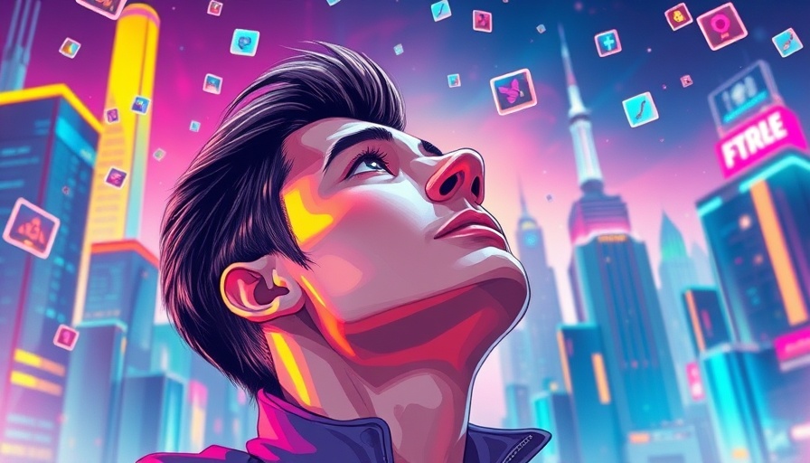Colorful illustration for Meta Reels Webinar with cityscape and icons.