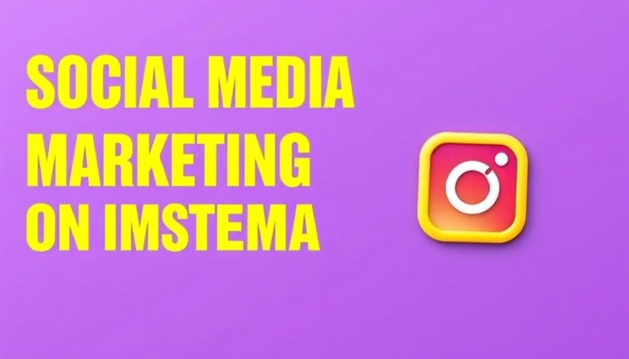 Social media marketing on Instagram graphic with logo.